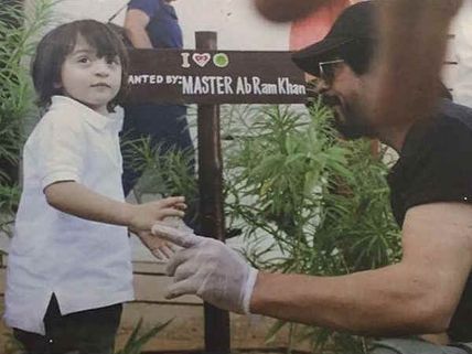 This Pic Of AbRam Planting A Tree With SRK Is The Cutest Thing You Will See On The Internet Today!