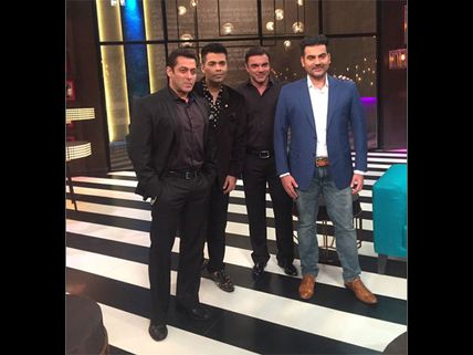 #koffeecentury: Salman, Sohail & Arbaaz Khan On The 100th Episode Of Koffee With Karan 5
