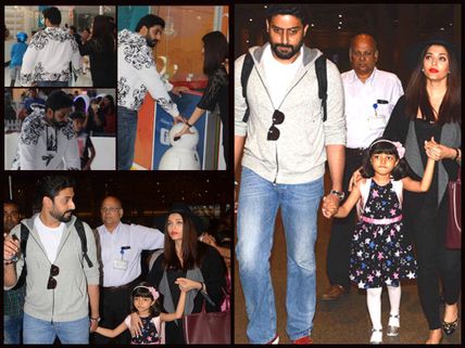 Pictures: Aishwarya Rai Bachchan Makes Heads Turn; Returns From Dubai With Aaradhya & Abhishek!
