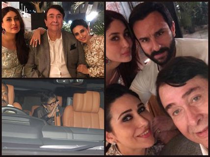 Pictures: Kareena Kapoor, Ranbir, Karisma, Saif, Big B & Rekha At Randhir Kapoor's Birthday Bash! 