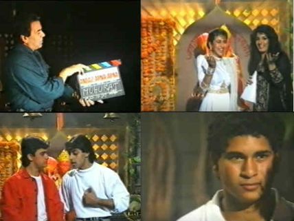 FLASHBACK: Aamir & Salman Khan's Mahurat Shot For Andaz Apna Apna In Presence Of Sachin Tendulkar!