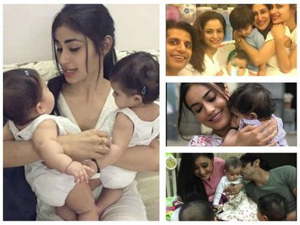 These Pictures Of Mouni, Shweta, Nia & Surbhi With Karanvir Bohra’s Babies Will Make You Go Aww