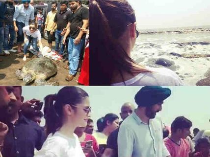 HEART-WARMING! Alia Bhatt Releases A 30 Year Old Endangered Turtle Back Into The Sea [SEE PICS]