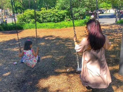Aishwarya Rai Bachchan Goes On A Swing Ride With Aaradhya; Abhishek Bachchan Captures Their Cuteness
