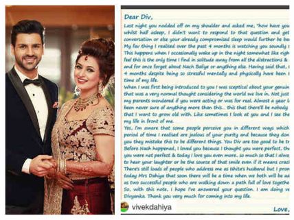 Divyanka Tripathi Shares Bidaai Video; Vivek Dahiya Expresses His Love For Wife Through Love Letter!