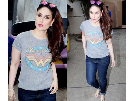 Kareena Kapoor Becomes Gal Gadot For A Day! Wears Wonder Woman T-shirt! View Pics