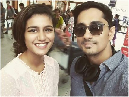 Siddharth & The 'Wink Girl' Priya Varrier Pose For A Selfie!