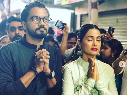 Hina Khan Seeks Ganpati's Blessings With Rocky Jaiswal; Gets Trolled For Visiting Lalbaughcha Raja!