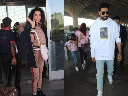 Kangana Ranaut’s Casual Cool Airport Look; Aishwarya Rai, Aaradhya, Abhishek Spotted At Airport