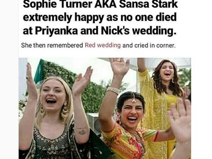 Priyanka & Nick Jonas' Wedding: Sophie Turner Ends Up Being A Desi Style Meme!