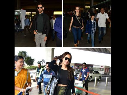 Hrithik Roshan Returns From Family London Vacay; Sonakshi Sinha’s Military Airport Look