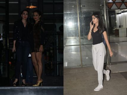 Karishma Kapoor & Amrita Arora All Decked Up, Head To Club; Navya Naveli Spotted In A Casual Avatar