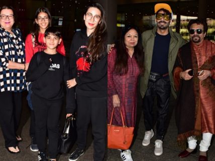 Karishma Kapoor & Her Kids Return From Dubai; Aparshakti Khurana Snapped At Airport