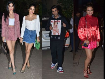 Janhvi & Khushi Kapoor, Karan Johar, Sonakshi Sinha Attend Punit Malhotra’s Bash