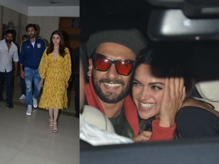 Ranbir Kapoor & Alia Bhatt, Deepika Padukone & Ranveer Singh Attend Gully Boy Screening 