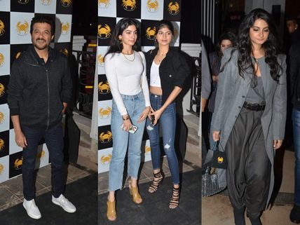 Anil Kapoor, Khushi Kapoor, Rhea Kapoor & Her Boyfriend At The Opening Of Ministry Of Crab