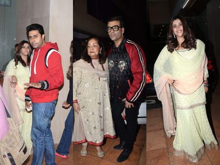 Abhishek Bachchan & Shweta Nanda Bachchan, Karan Johar At Ekta Kapoor’s Son’s Naming Ceremony
