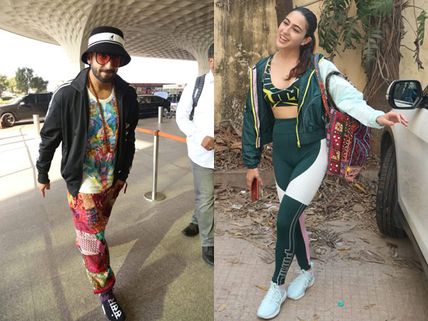 Ranveer Singh's Colorful Outfit At Airport Makes Heads Turn; Sara Ali Khan’s Cute Sunday Gym Look
