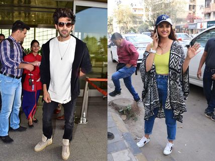 Kartik Aaryan’s Casual Avatar At The Airport; Parineeti Chopra Looks Boho Chic When Snapped