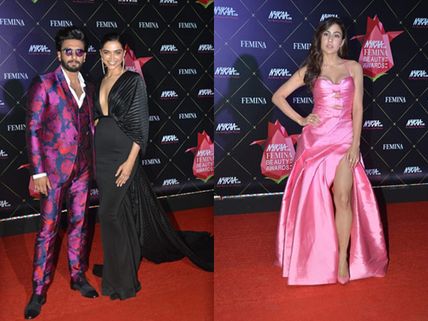 Deepika-Ranveer Make A Glamorous Entry At The Femina Beauty Awards; Sara Ali Khan Looks Beautiful
