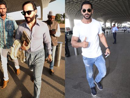 Saif Ali Khan’s Classy Airport Avatar; John Abraham Also Snapped At The Airport