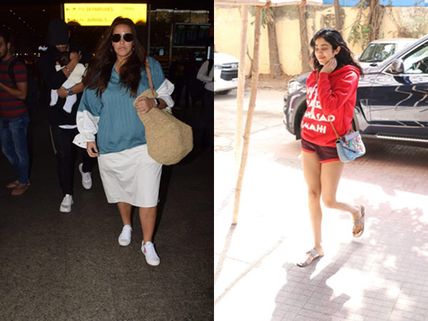 Neha Dhupia And Angad Bedi Snapped At Airport With Baby Mehr; Janhvi Kapoor’s Thursday Gym Look