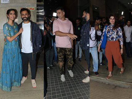 Sonam Kapoor, Anand Ahuja, Twinkle Khanna, Akshay Kumar And Others At ELKDTAL Screening