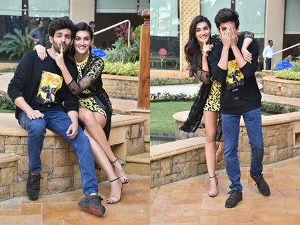 Luka Chuppi Stars Kriti Sanon And Kartik Aaryan Have fun During Promotions: See Pictures