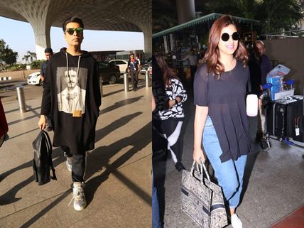 See Pics! Karan Johar Sports A Sleek Airport Look; Parineeti Chopra Also Snapped At The Airport 