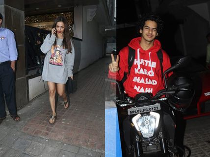 Malaika Arora Steps Out Casual In A Sweatshirt Dress; Ishaan Khatter Spotted Going For A Bike Ride