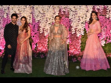 Shahid Kapoor-Mira Rajput, Malaika Arora, Kriti Sanon Dazzle At Akash Ambani's Wedding Reception!