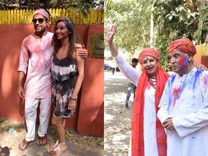 Farhan Akhtar & Shibani Dandekar Play Holi At Shabana Azmi’s Holi Party: VIEW PICS!
