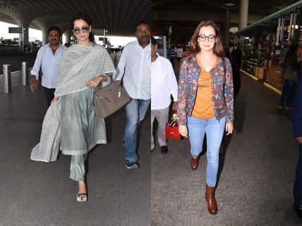 Kangana Ranaut Is An Elegant Sight At The Airport; Dia Mirza Goes Casual For Her Airport Look