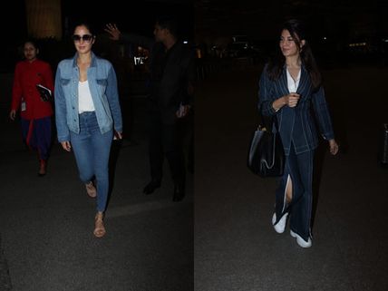 Katrina Kaif Sports An All Denim Look To The Airport; Jacqueline Fernandez Looks Like A Boss Lady