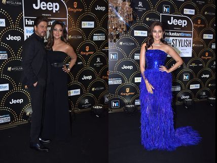 HT Most Stylish Awards: Shah Rukh Khan & Gauri Khan Twin In Black; Sonakshi Electrifies In Blue