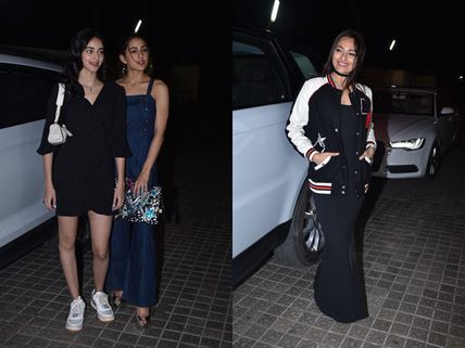 Luka Chuppi Screening: Sonakshi Sinha, Sara Ali Khan, Ananya Pandey At The Star Studded Screening!