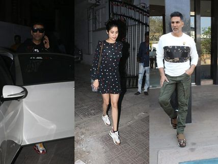 Karan Johar & Janhvi Kapoor Were Spotted At Dharma Productions; Akshay Kumar Promotes Kesari