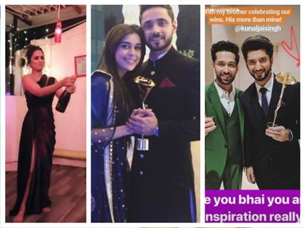 Indian Telly Awards Winners Share Pics; Hina Celebrates Victory; Kunal Calls Nakuul His Inspiration!