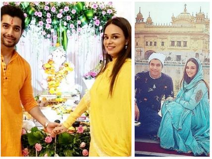 After Announcing Marriage Ssharad Malhotra & Ripci Share Pictures; Couple Seeks God's Blessings!