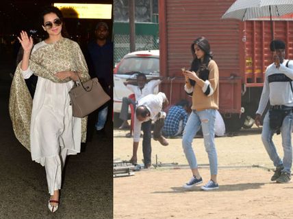 Kangana Ranaut Looks Elegant At The Airport; Kriti Sanon Snapped During An Ad Shoot