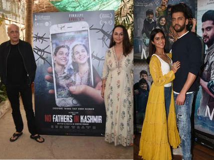 Pics Of No Fathers In Kashmir Trailer Release; Pranutan Bahl & Zaheer Iqbal Promote Notebook