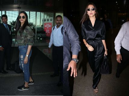 Deepika Padukone & Anushka Sharma Get Papped At The Airport: Check Out Their Airport Looks!