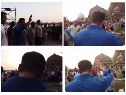 Salman Khan Gets Greeted By A Sea Of Fans At The Narmada River While Shooting For Dabangg 3