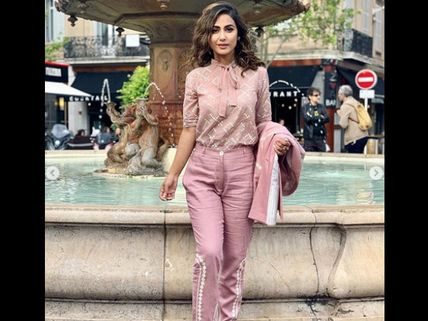 Cannes 2019: Hina Khan Is All Set For Interview Session; Looks Stunning In Pink!