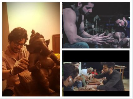 Karan Wahi, Rithvik Dhanjani, Raqesh Bapat & Rajat Barmecha Sculpt Eco-friendly Ganesha Idols (PICS)