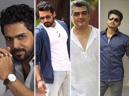 Karthi To Get Huge Support From Vijay, Ajith Kumar And Suriya Fans?