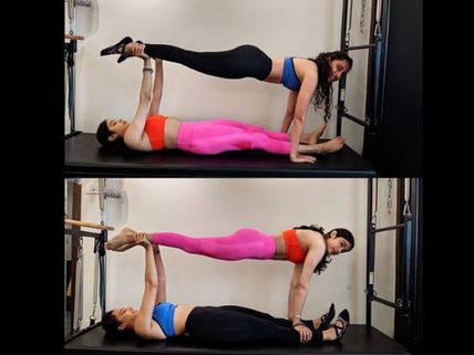 Janhvi Kapoor Impresses Us With Her Balancing Act With Pilates Trainer; VIEW PIC!