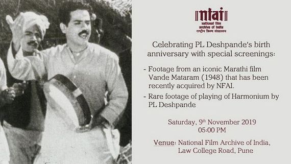 PL Deshpande's 101st Birthday: NFAI Pune To Screen Rare Marathi Film Vande Mataram