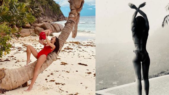 Amy Jackson Soaks In The Sun And Rain On Her 28th Birthday, Vacations With Her Baby Boy Andreas!