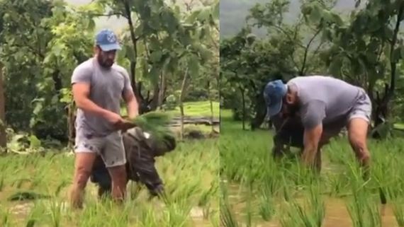 Salman Khan Plants Rice Saplings In Ankle-Deep Water; Iulia Vantur And Nephew Nirvaan Join Him